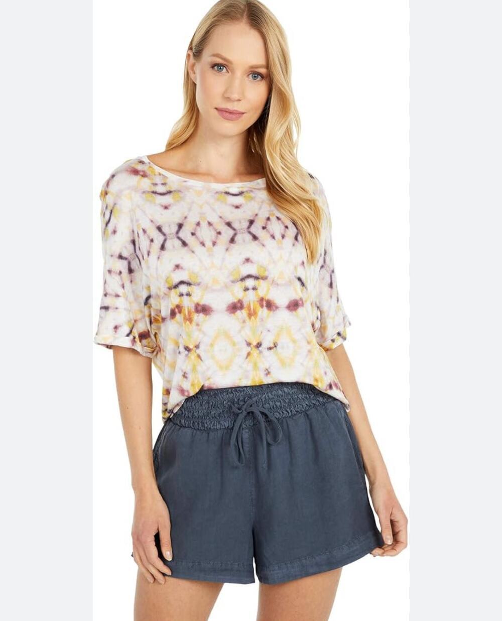 BB Dakota Boho Patterned Boxy Fit Relaxed Fit Tshirt Size Small